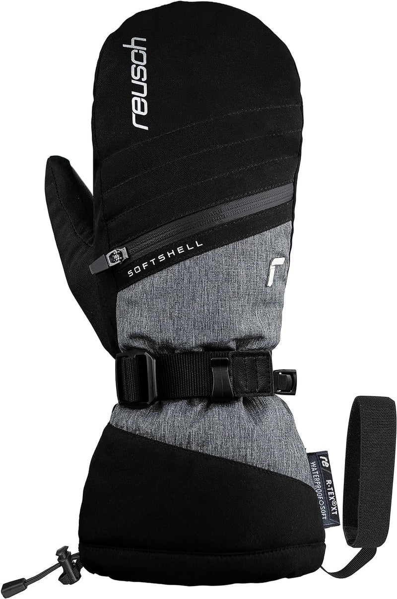 Reusch Damen Fäustlinge Demi R-tex Xt Mitten Extra Warm, Wasserdicht, Atmungsaktiv 7 schwarz / grau,