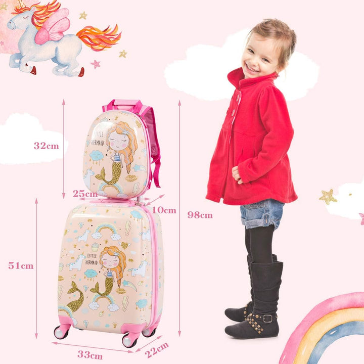 DREAMADE Kinderkoffer Jungen mit Rucksack 18"+12", 2 TLG. Kinderkoffer Set, Kindergepäck Trolley, Ki
