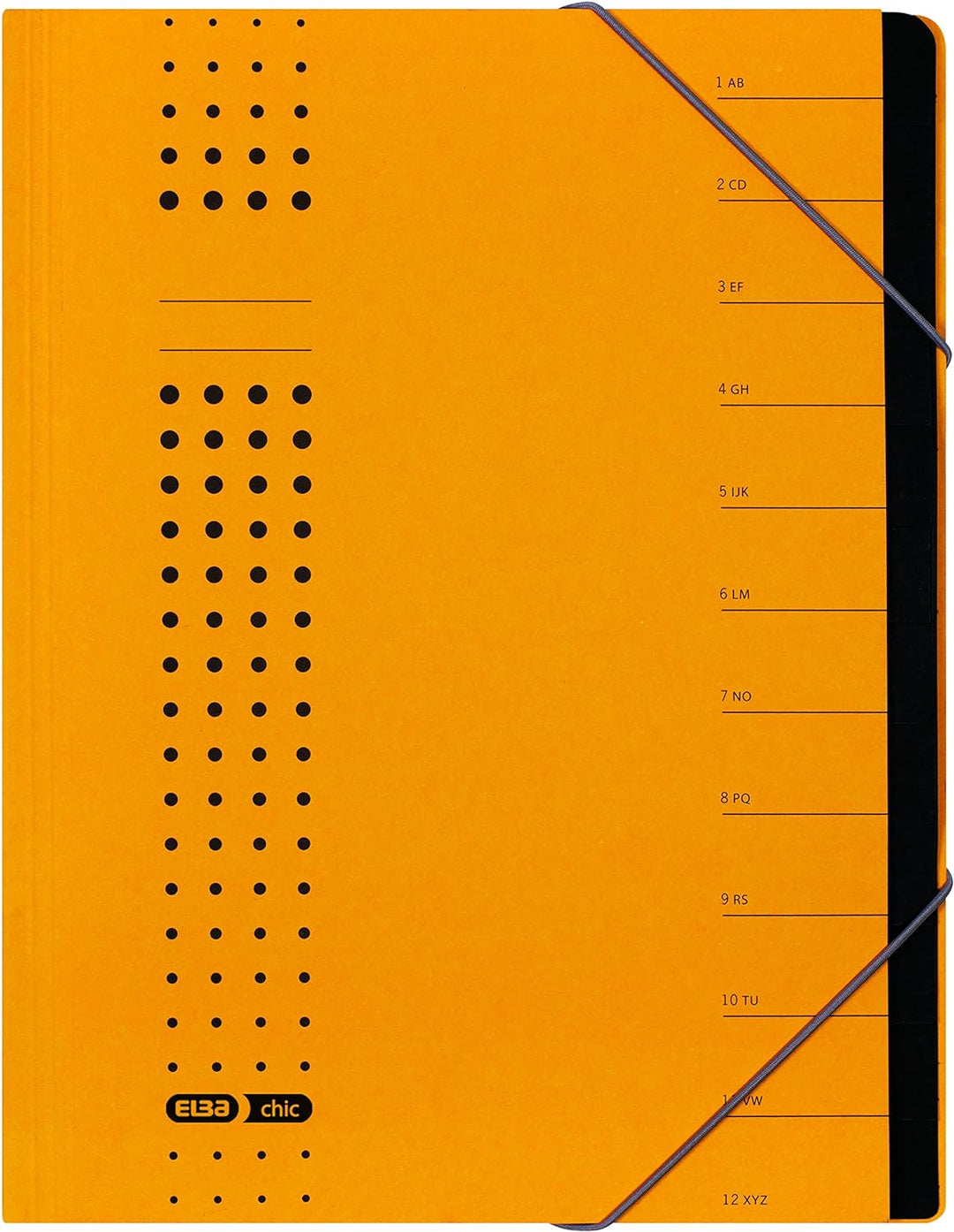 Elba Ordnungsmappe chic A4 aus Karton, 12 Fächer, gelb, 5 Stück gelb Ordnungsmappe chic A4, gelb Ord