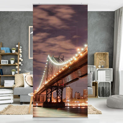 Bilderwelten Raumteiler Manhattan Bridge 250x120cm ohne Halterung 250x120cm without hanger, 250x120c