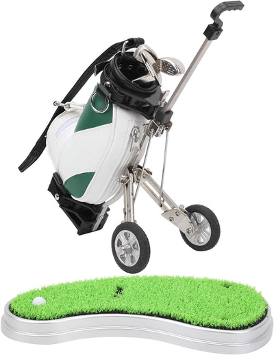 Desktop Golf Bag, Golf Pen Bag Holder Desktop Golf Pen Set mit 3 Kugelschreibern und Mini Bag Alloy