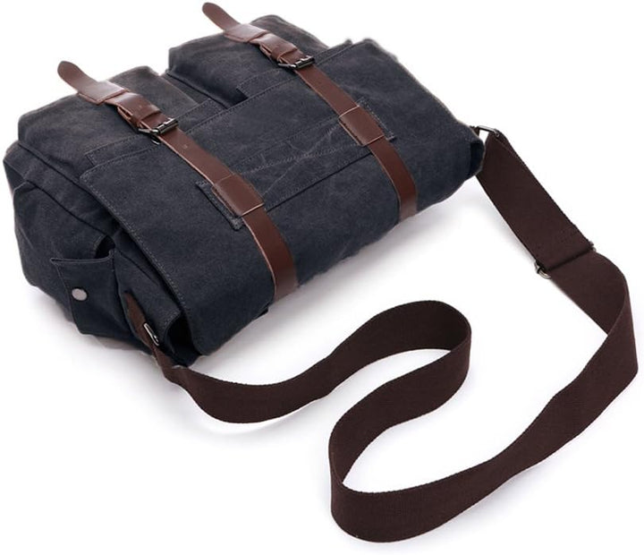 LOSMILE Herren Umhängetasche Schultertasche 16 Zoll Kuriertasche Canvas Laptop Tasche Messenger Bag