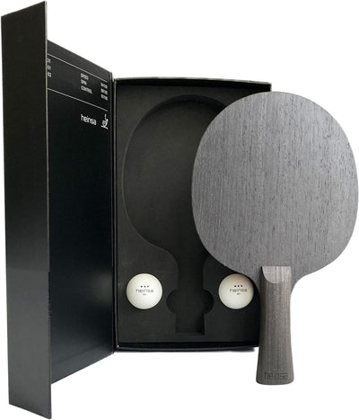 heinsa Carbon Tischtennis Holz Profi Tischtennisschläger Holz Black Edition aus Lichtnussbaum mit Pr