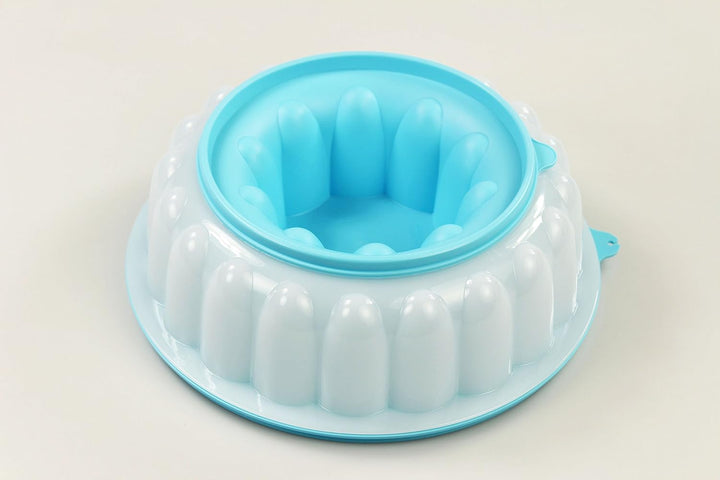 TUPPERWARE Kleiner Prinz Kranz Sturzform Puddingform Form 1,0 L hellblau-weiss