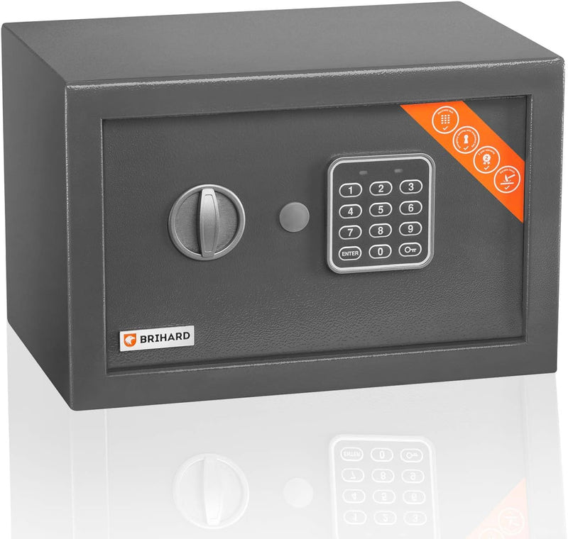 Brihard Home Electronischer Safe Kompakt - 20x31x20cm Kompakte Sicherheitsbox mit LED-Bildschirm mit