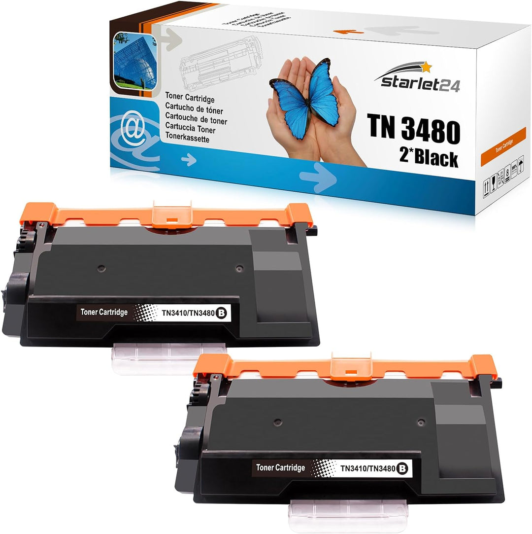 Starlet24 2X TN3480 TN-3480 Toner Kompatible für Brother TN3480, Toner Brother HL-L5100DN HL-L5100DN