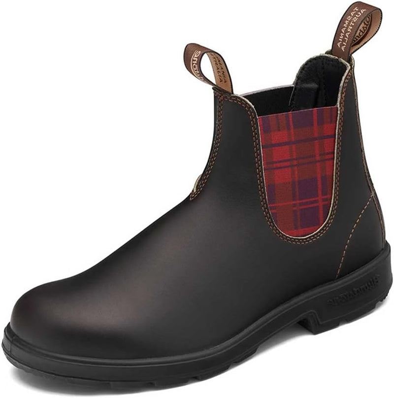 Blundstone Damen Original 500 Series Chelsea Boot 37 EU Brown Burgundy Tartan, 37 EU Brown Burgundy