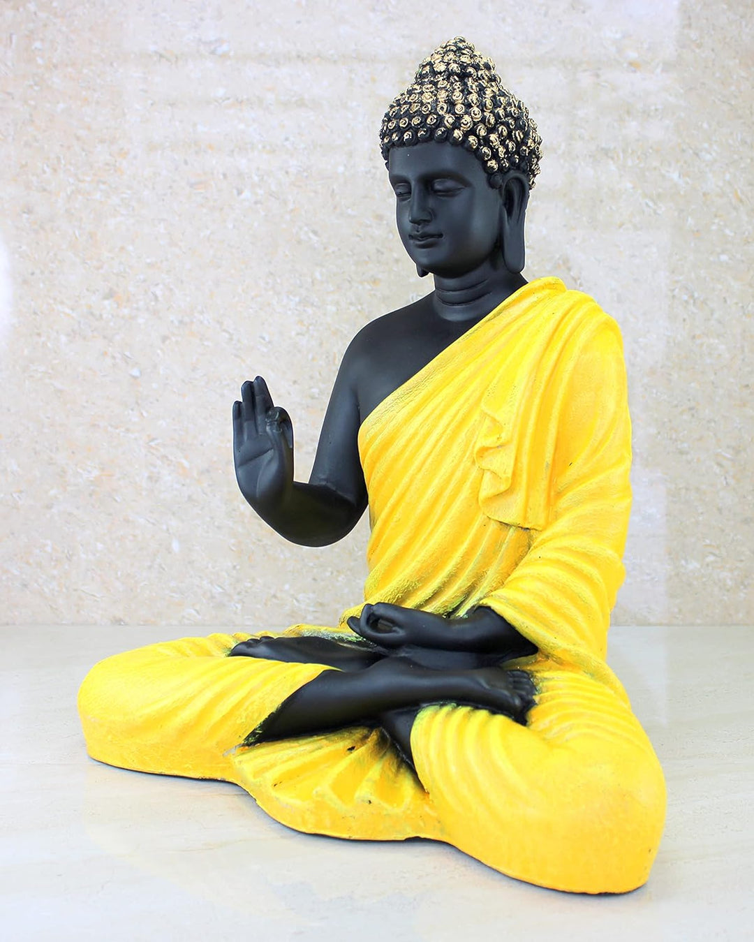 eSplanade Meditierender Buddha-Statue aus Kunstharz, Heimdekoration, Idol-Statue, Murti, tibetisch-b