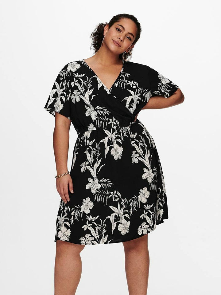 ONLY Carmakoma Female Kleid Curvy Wickeleffekt 48Black