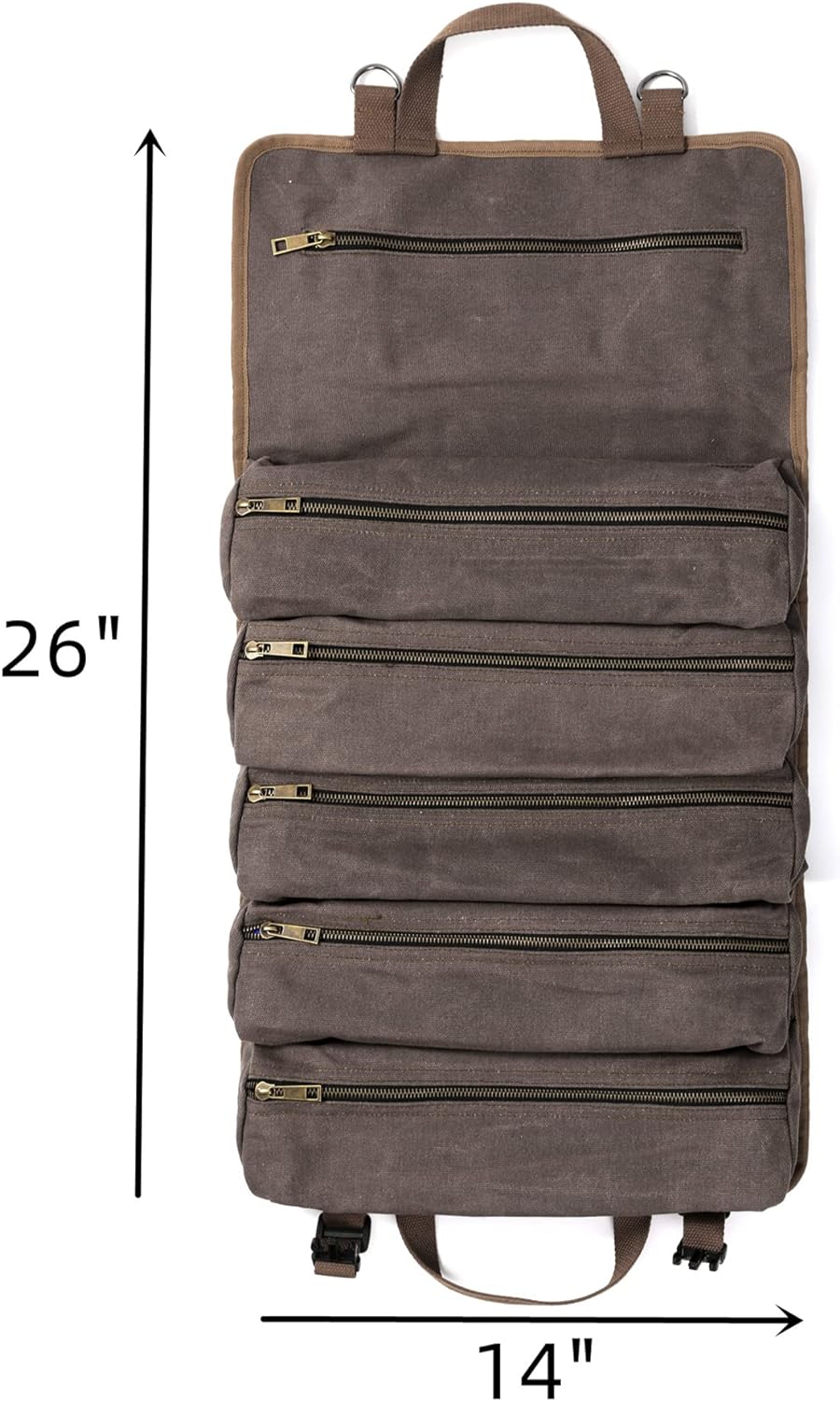 Werkzeug-Rolltasche, Werkzeugrolle für Schraubenschlüssel, aus strapazierfähigem16oz gewachstem Sege