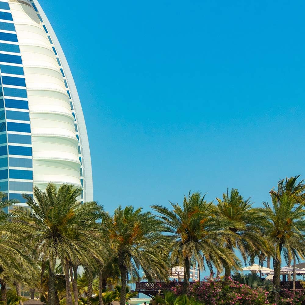 Feeby Deco Panel 5 Teilig Dubai Bilder Modern Architektur Palmen blau 150x100 cm Deco panel 150x100