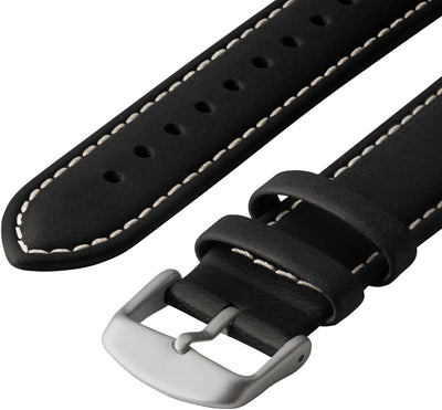 Archer Watch Straps - Uhrenarmbänder aus Hochwertigem Genarbtem Leder für Apple Watch Black/Naturwei