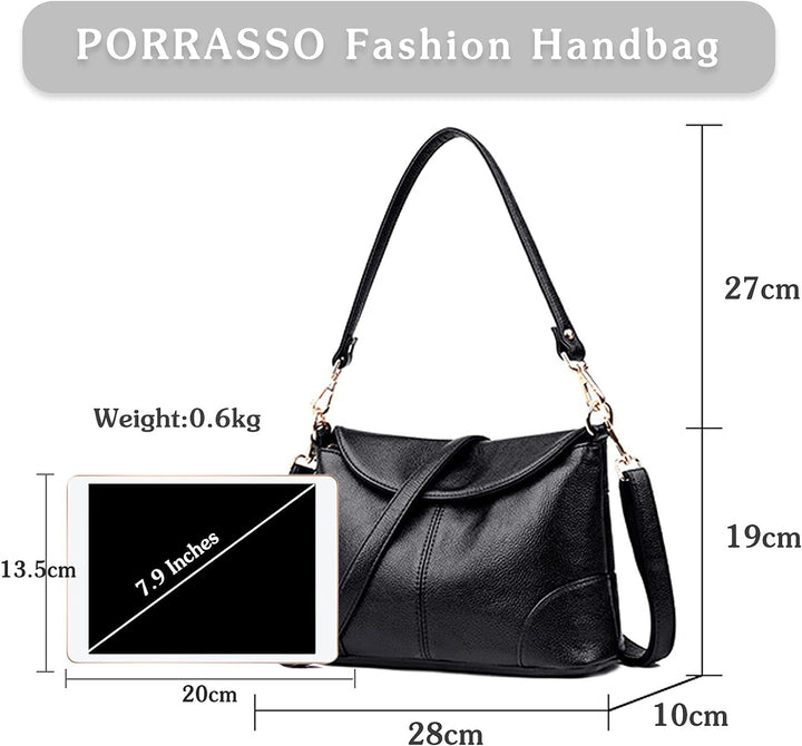 PORRASSO Damen Umhängetasche Mode Schultertasche Henkeltasche Wasserdicht Handtasche für Dating Arbe
