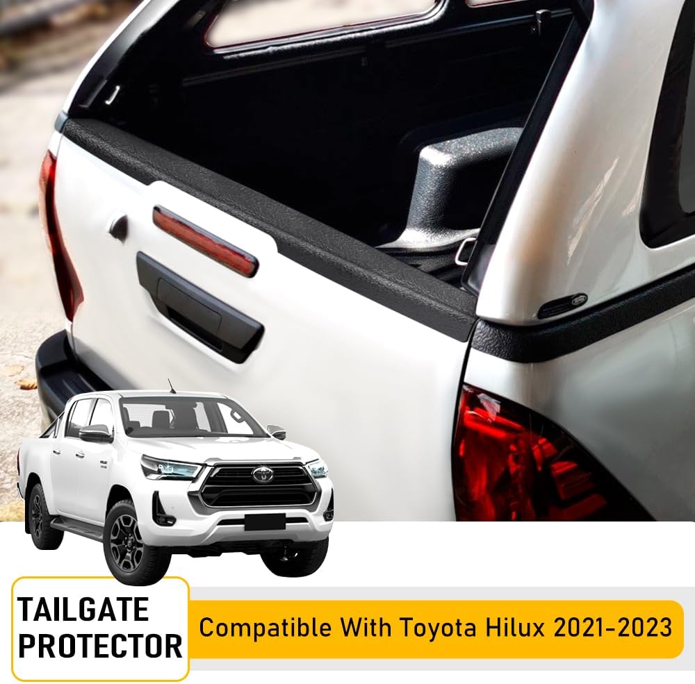 JHCHAN Ladekantenschutz Abdeckung für Toyota Hilux 2021-2023 Revo Pick up ABS Textur Schwarz Heckkla