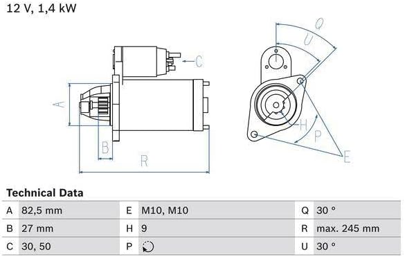 Bosch 0 986 013 010 Starter