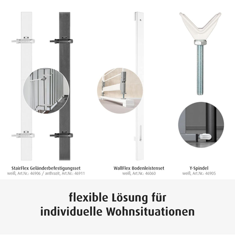 Reer WallFlex Abstandhalter zu Fussbodenleisten für alle Tür- und Treppengitter, weiss Single, Singl