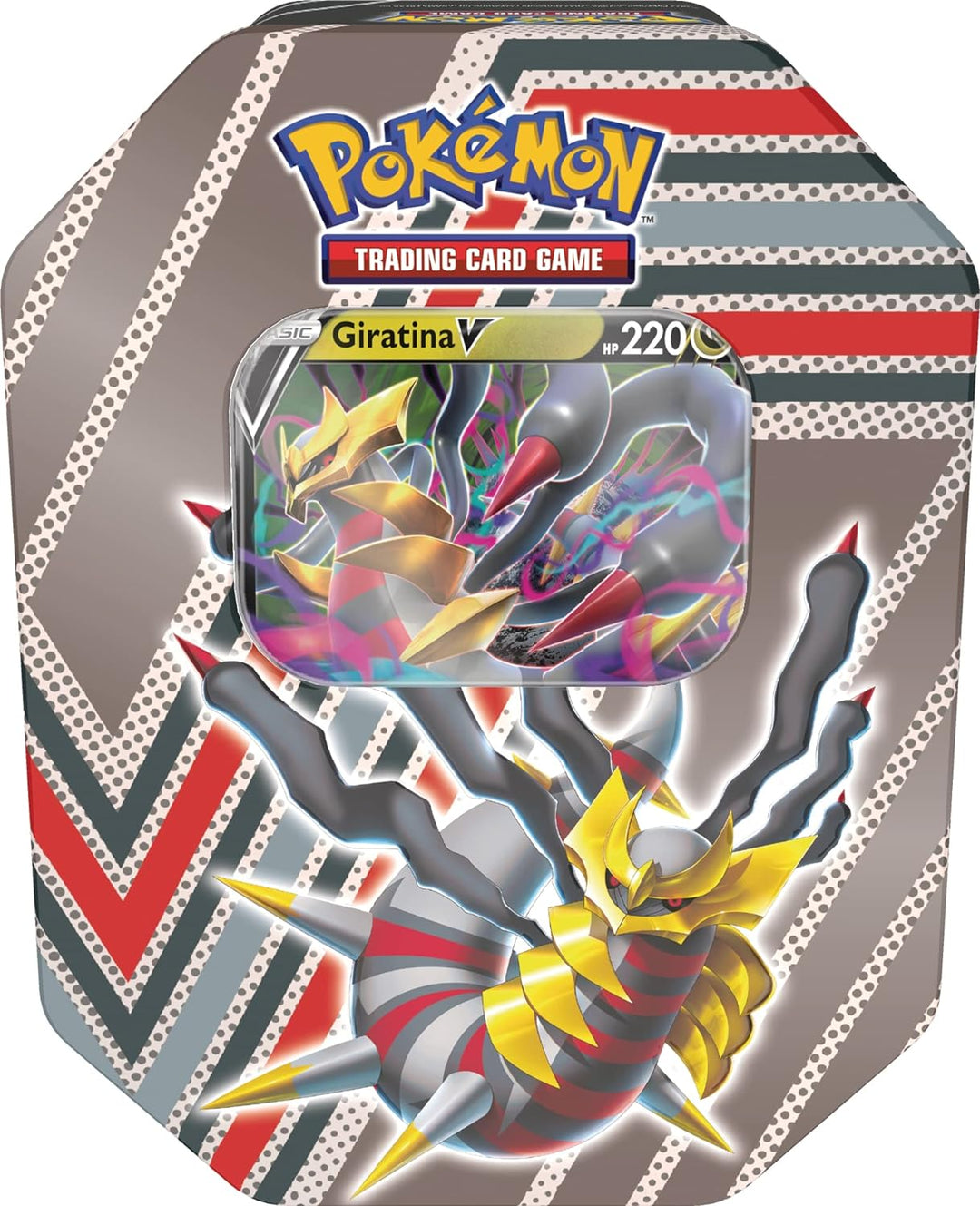 Pokémon Hidden Potential Tin Giratina V-Dose (1 Folienkarte und 4 Booster-Packs) Einzelbett, Einzelb