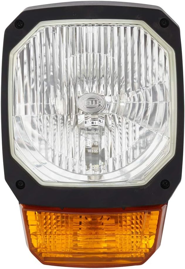 HELLA - Halogen-Hauptscheinwerfer - 12V - Einbau - Lichtscheibenfarbe: gelb - Stecker: DEUTSCH Steck
