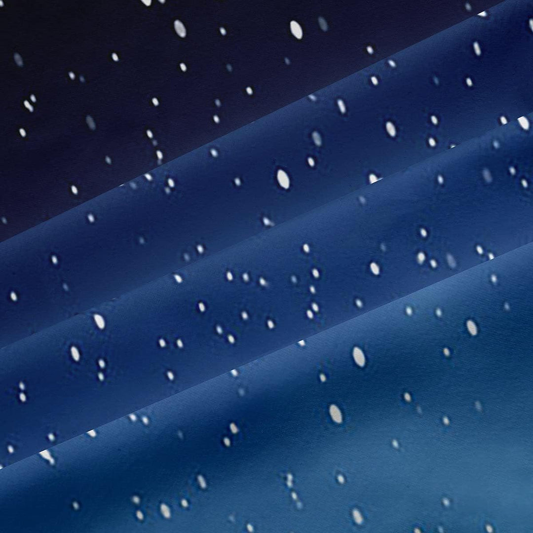Loussiesd Blaue Galaxie Fenstervorhang 245x140cm Stern Mond Bedrucktes Vorhänge Teenager Kinder Mädc