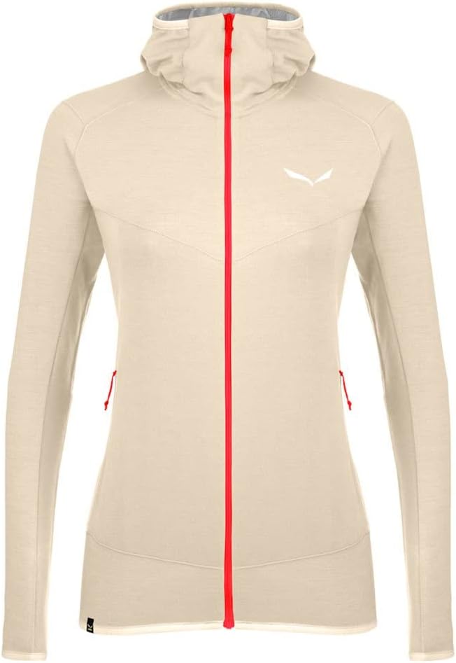 Salewa Damen *Light Micro Pl W Fz HDY Sweatshirt 44 Oatmeal Melange/6080, 44 Oatmeal Melange/6080