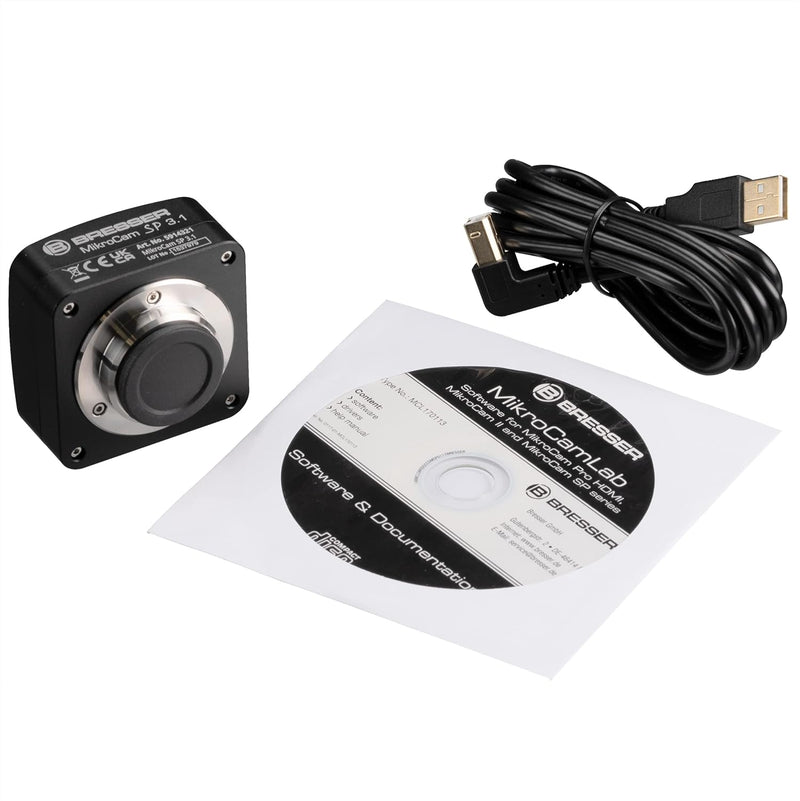Bresser MikroCam Mikroskopkamera SP mit modernem CMOS-Sensor, 3.1MP, USB 2.0 und umfangreicher, prof