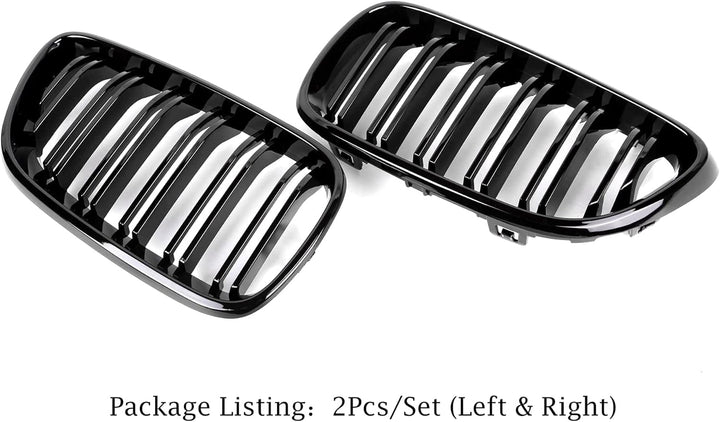 Gangying F22 Niere Schwarz,Kühlergrill Passt für BMW 2 Serie F22 F23 F87 M2 2014-2018 (Gloss Black A