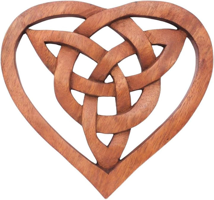 Windalf Handarbeit Celtic Irisches Holzbild FIONA 20.5 cm Keltisches Herz Wandornament Holz