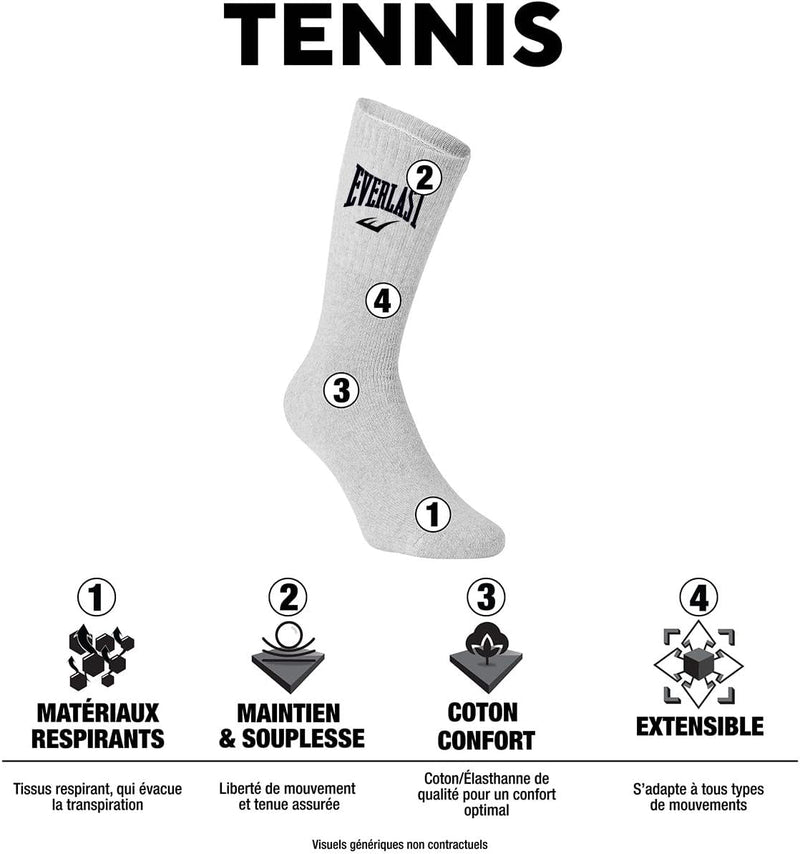 Everlast Chaussettes EVL/1/TENX12 Freizeitsocken,