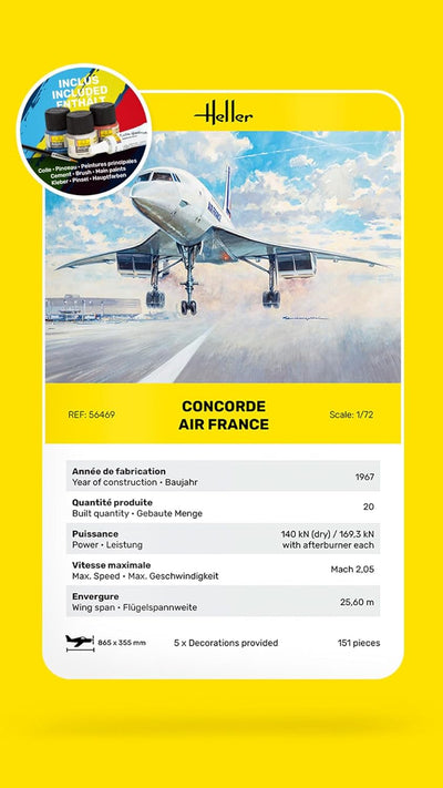 heller - 1/72 Starter Kit Concorde Air Francehel56469