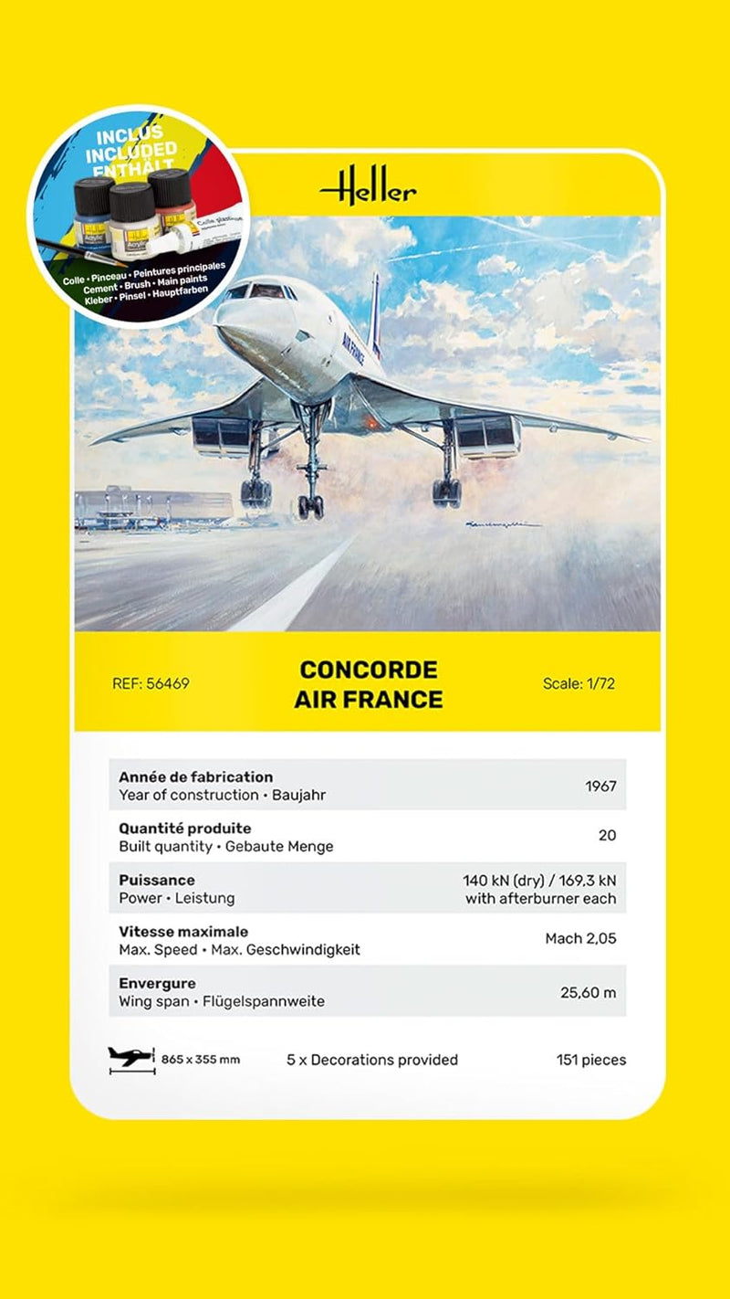 heller - 1/72 Starter Kit Concorde Air Francehel56469