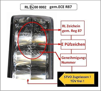 BLUETECH Ultra kleine universale LED Tagfahrleuchten/Tagfahrlichter mit 16 SMD LEDs R87 Modul E-Prüf