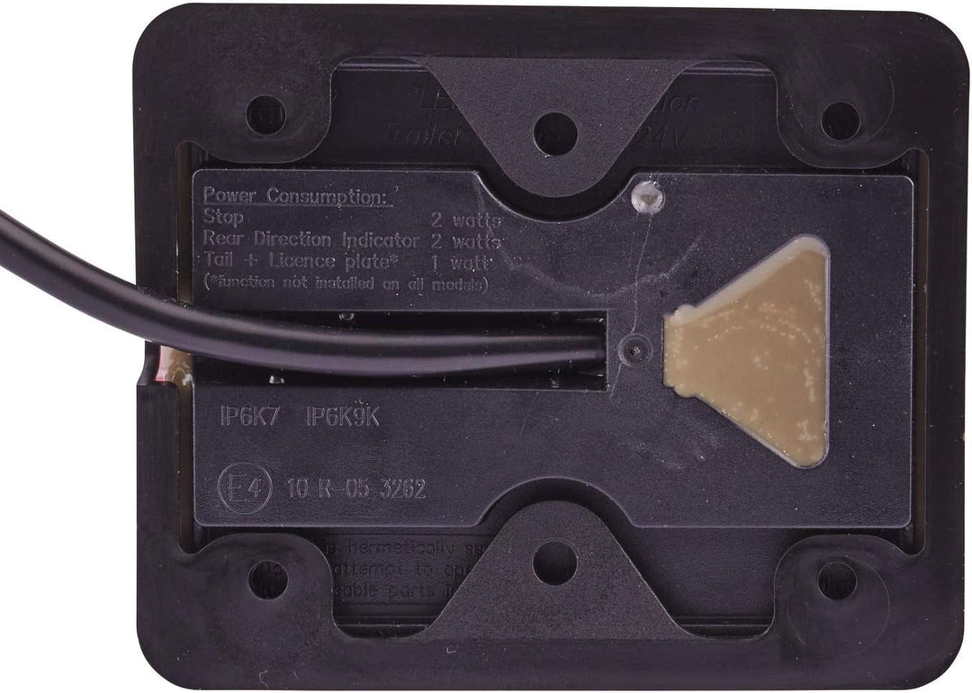 HELLA - Heckleuchte - LED - 12/24V - Anbau/geschraubt - Lichtscheibenfarbe: rot/transparent - Kabel: