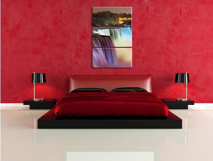 Pixxprint Beeindruckende Niagara Fälle als Leinwandbild | Grösse: 3 Teilig (120x80) | Wandbild| Kuns