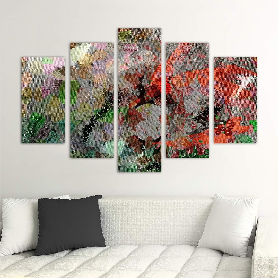 Feeby Bild auf Leinwand Künstlerisch 5-teilig modern Design mehrfarbig 150x100 cm Leinwandbild 150x1