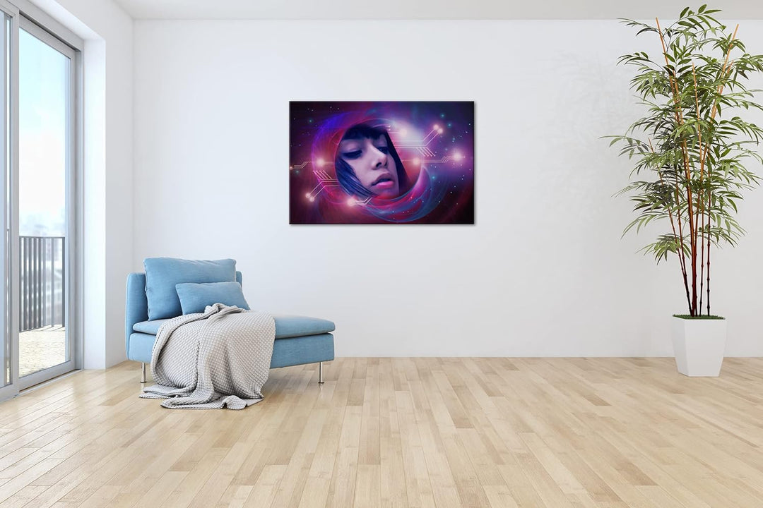 deyoli fantasievolle Science-Fiction Welt Format: 80x60 als Leinwandbild, Motiv fertig gerahmt auf E