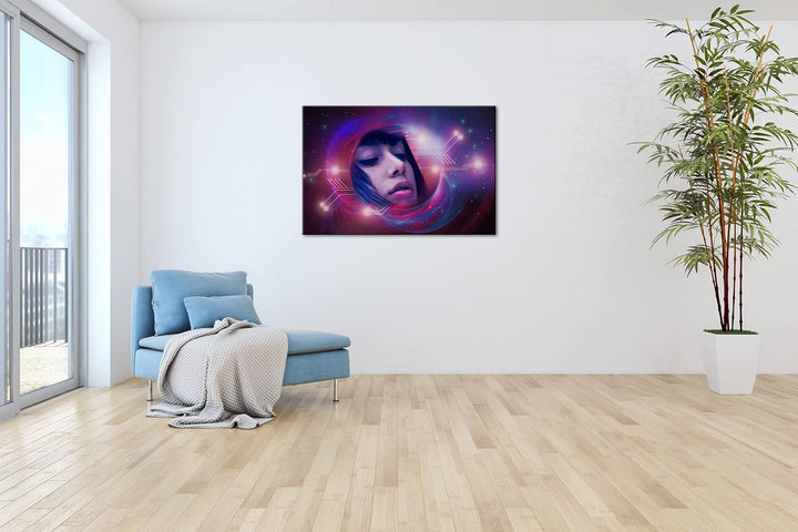 deyoli fantasievolle Science-Fiction Welt Format: 80x60 als Leinwandbild, Motiv fertig gerahmt auf E