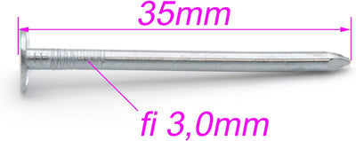 Dachpappennägel, Dachpappstift 3,0 x 35 mm, dachpappenstift, Bilder Nagel Verzinkt, 5,0 kg 5,0 kg 3,