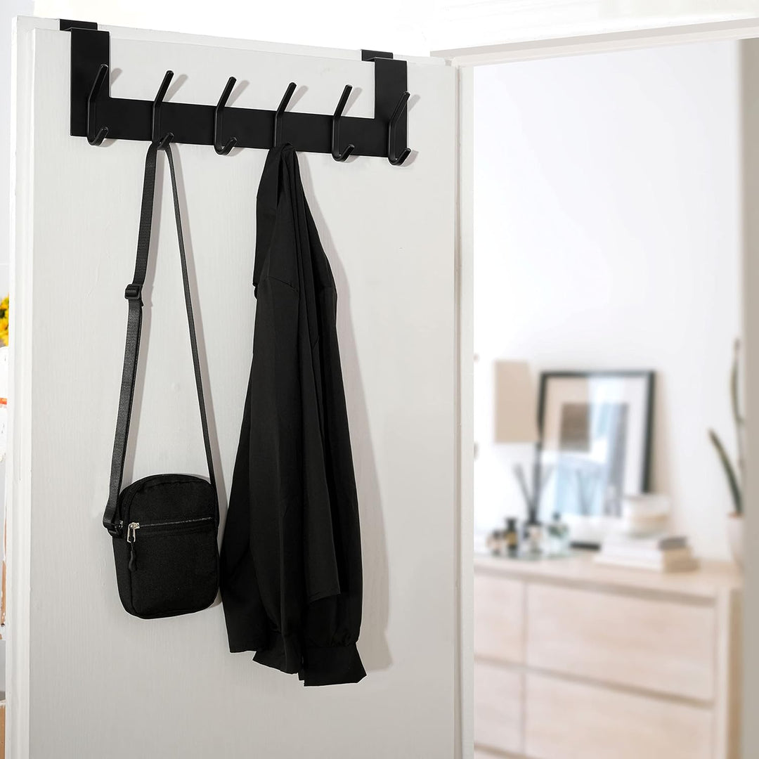 WEBI Türgarderobe mit 6 Haken,Türhaken zum Einhängen,Türaufhänger,Kleiderhaken Tür,Haken Tür,Türhake