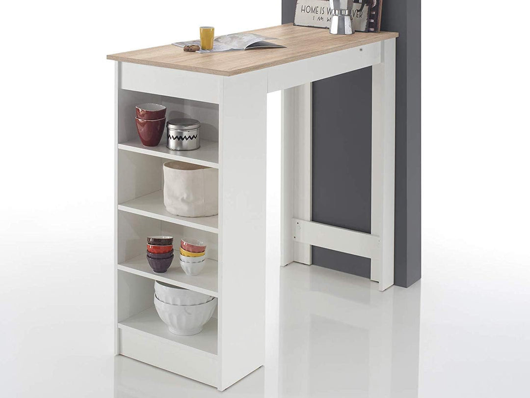 moebel-dich-auf.de Bartisch Stehtisch Mojito mit Regal in Eiche Sonoma/weiss in 115 * 50 cm