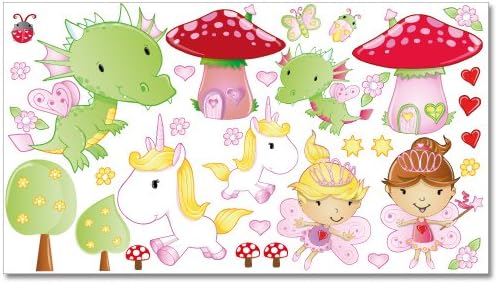 Wandkings Feen Welt Wandsticker XL Set, 35 Aufkleber, Gesamtfläche 130 x 70 cm