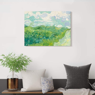 PICANOVA – Vincent Van Gogh Green Wheat Fields 80x60 cm – Bild auf Leinwand – Leinwandbild – Premium