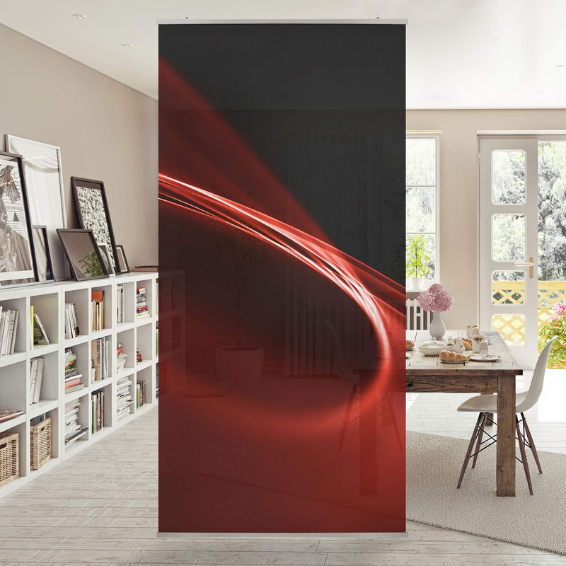 Bilderwelten Raumteiler Red Wave 250x120cm inkl. transparenter Halterung 250x120cm incl. transparent