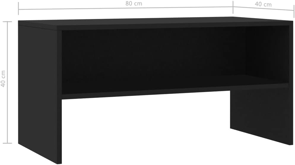 homiuse TV-Schrank Schwarz 80x40x40 cm Holzwerkstoff TV Board Fernsehschrank Fernsehtisch TV Lowboar