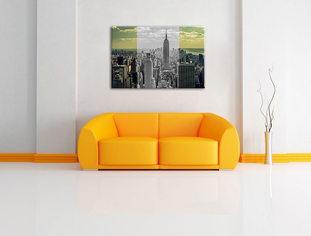 New Yorker Skyline mit Empire State Building schwarz/weiss Format: 100x70 auf Leinwand, XXL riesige