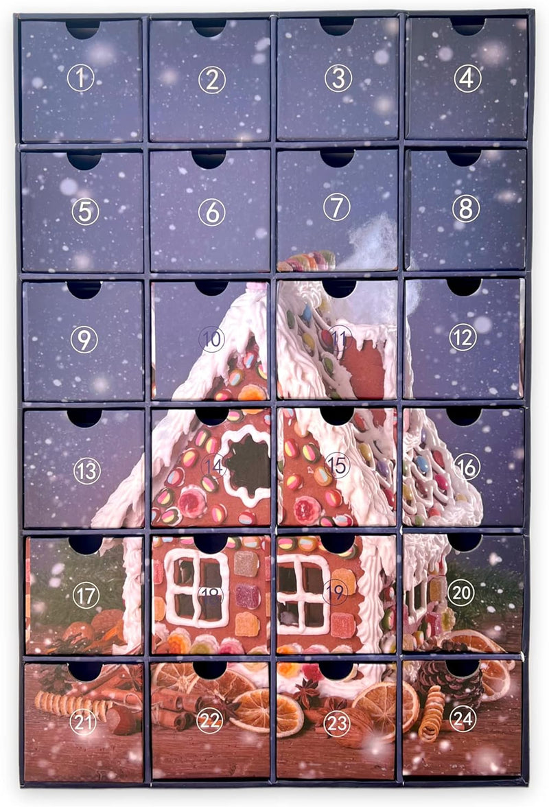 Adventskalender zum selbst Befüllen mit 24 Schubladen-Boxen, DIY-Weihnachtskalender Bastelset (Zahle