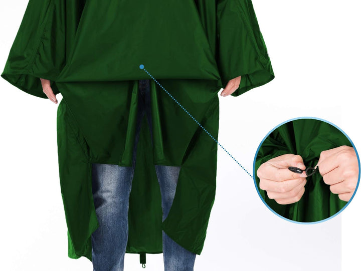 HOCK Regenponcho Wandern 'Kraxen AS' mit Rucksack Regenschutz – Herren & Damen Regencape Atmungsakti