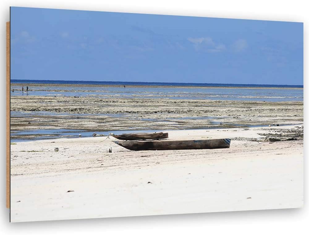 Wandbild XXL Landschaft Deko Kunst Bilder Strand See Blau 120x80 cm Deko paneel 120x80 cm Blau_E, De