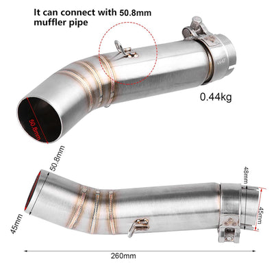 Motorradauspuff Mittelrohrschalldämpfer Mittelrohradapter Link Connector für CBR500R CB500X CBR400R