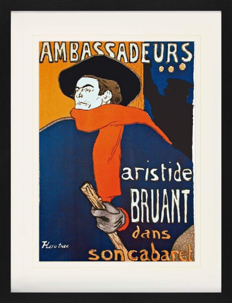 1art1 Henri De Toulouse-Lautrec Poster Aristide Bruant Dans Son Cabaret Gerahmtes Bild Mit Edlem Pas
