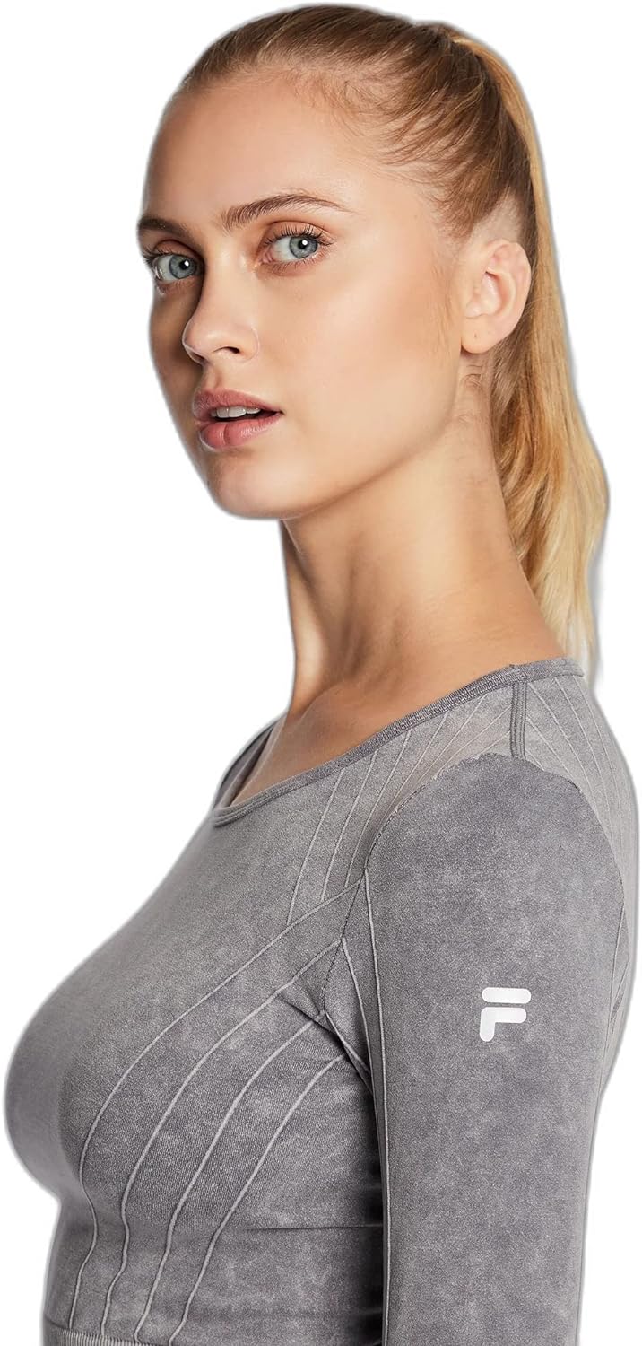 FILA Damen Radnor Seamless Cropped Longsleeve T-Shirt XS-S Night Owl, XS-S Night Owl